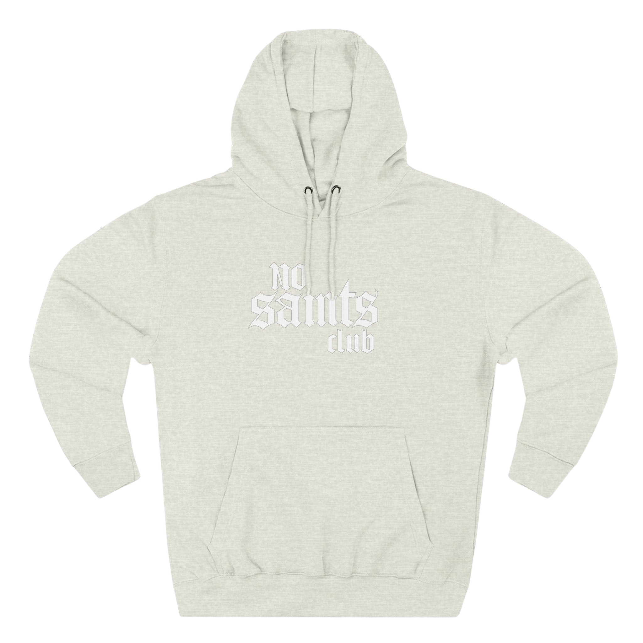 No Saints Club Fleece Hoodie - Light Heather Gray - S / Oatmeal Heather