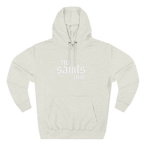 No Saints Club Fleece Hoodie - Light Heather Gray - S / Oatmeal Heather