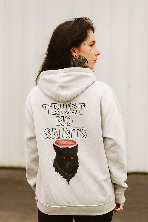No Saints Club Fleece Hoodie - Light Heather Gray — hover