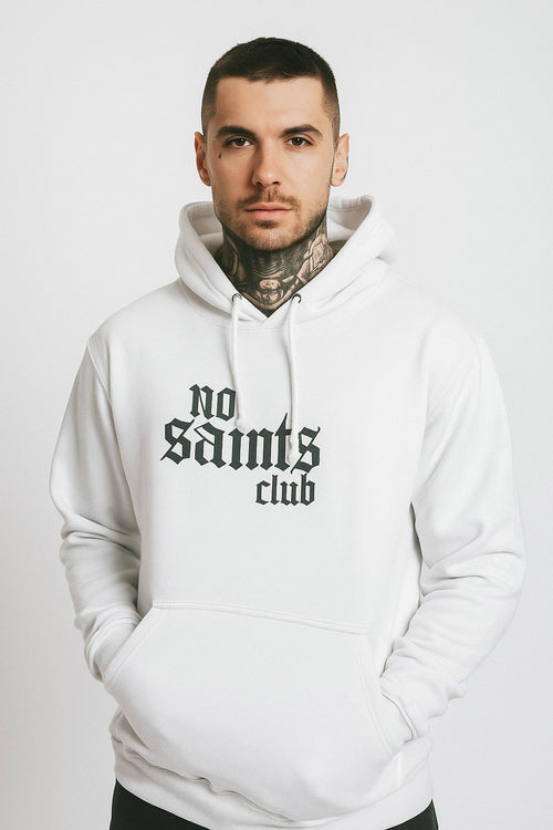 No Saints Club Fleece Hoodie - White — hover