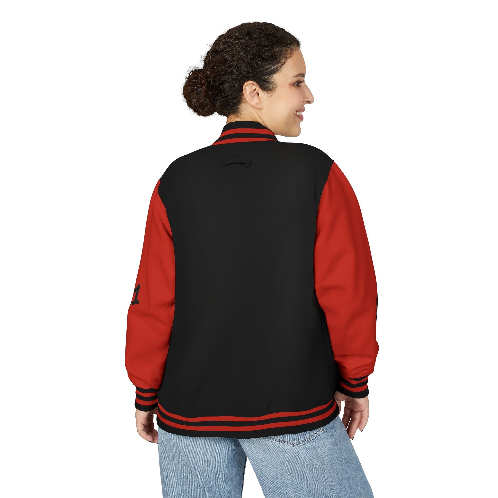 No Saints Club Inferno Varsity Jacket - FIRE RED