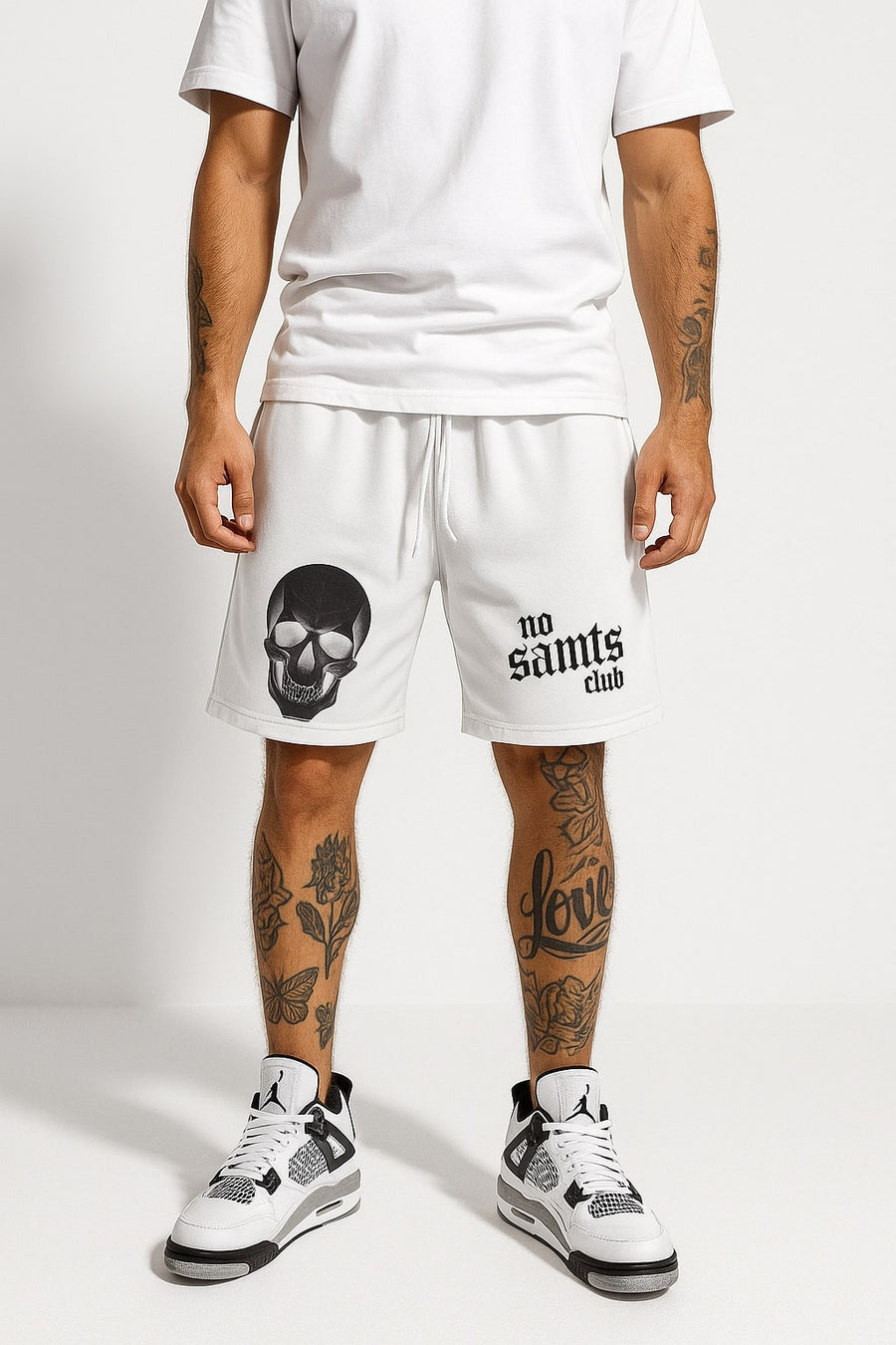 No Saints Club Mesh Shorts - PIANO WHITE