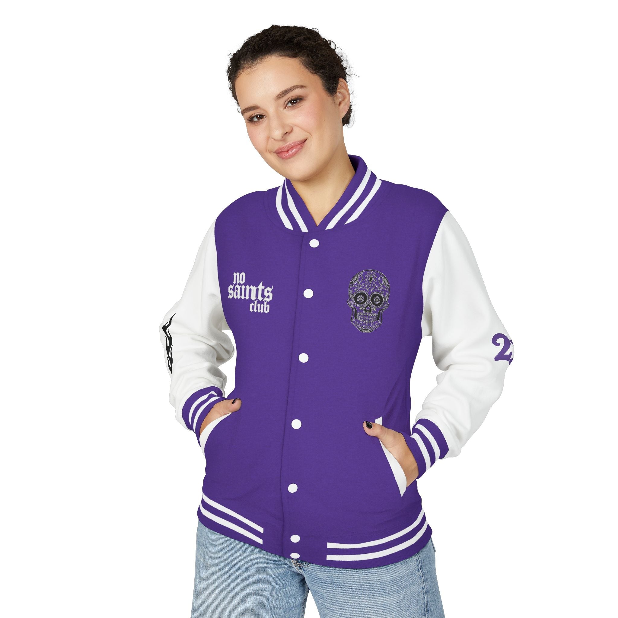 No Saints Club Phantom Varsity Jacket - PURPLE DROP