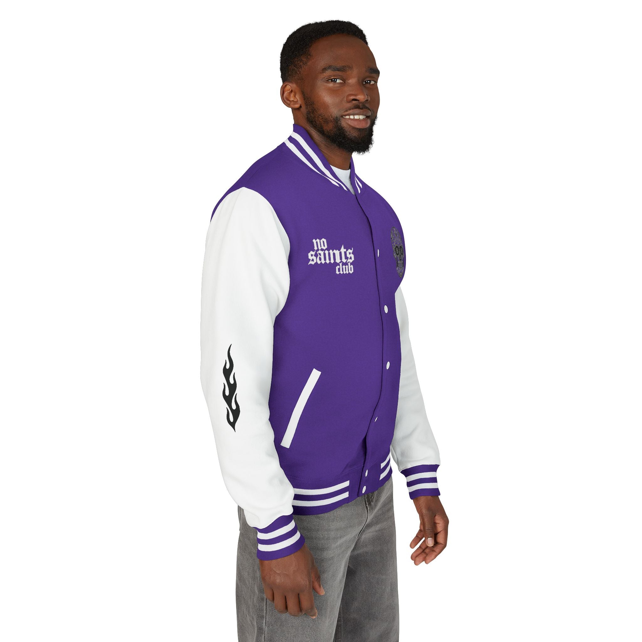 No Saints Club Phantom Varsity Jacket - PURPLE DROP