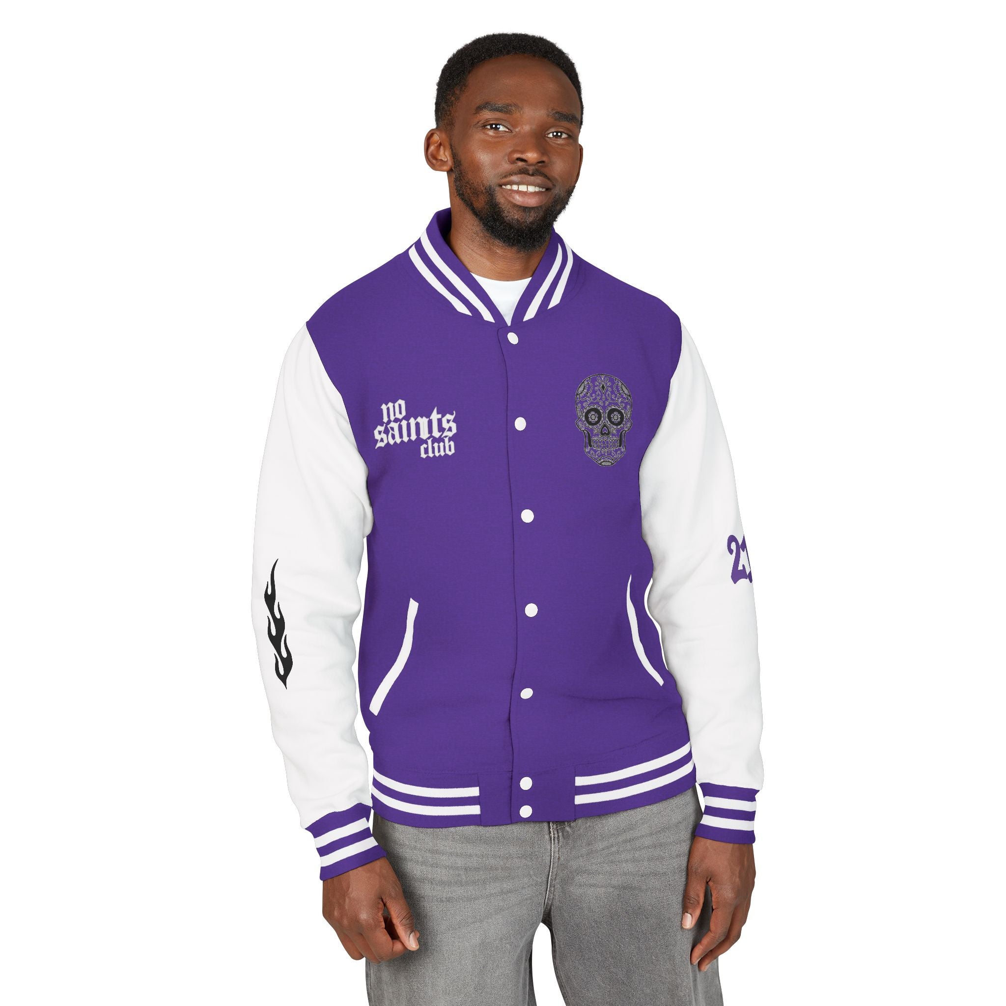 No Saints Club Phantom Varsity Jacket - PURPLE DROP