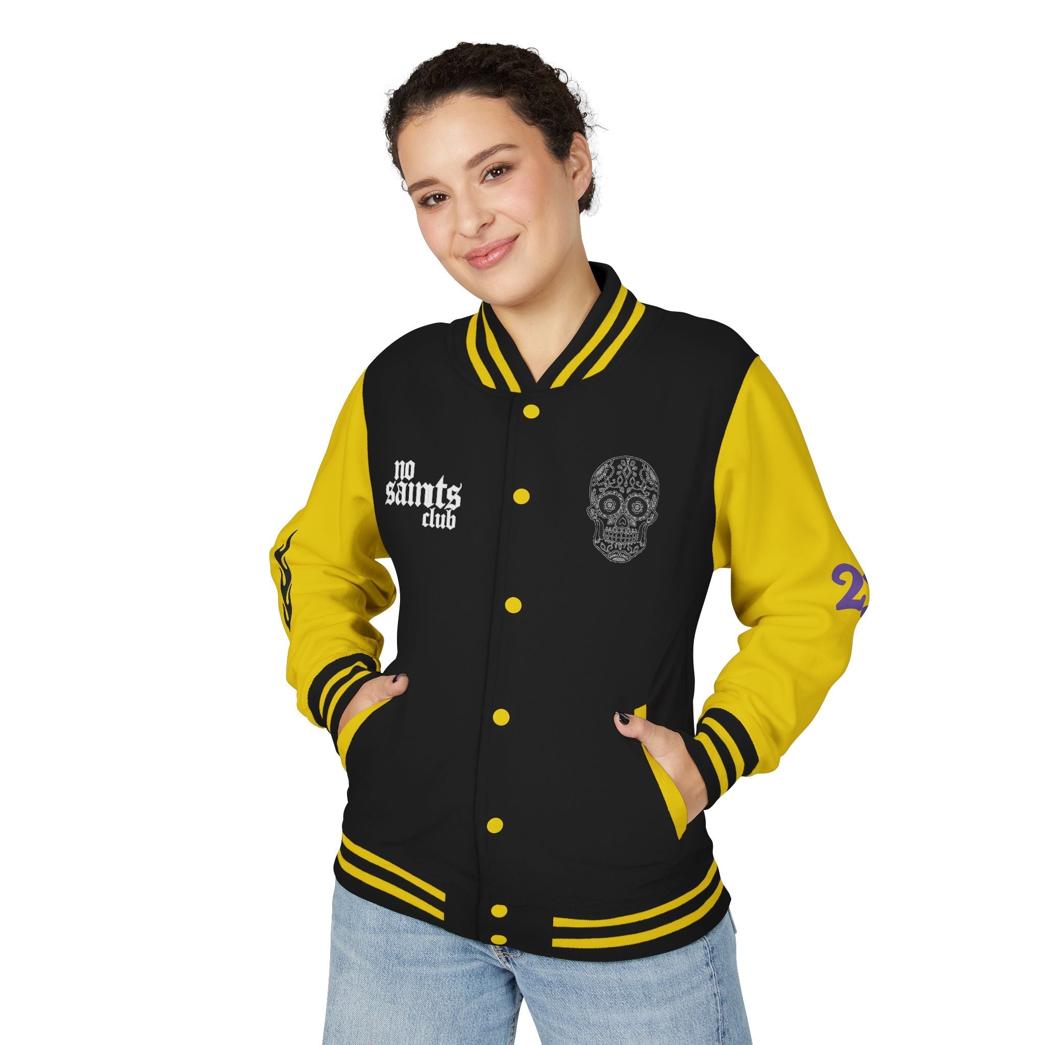 No Saints Club Rebel Varsity Jacket - SUN YELLOW