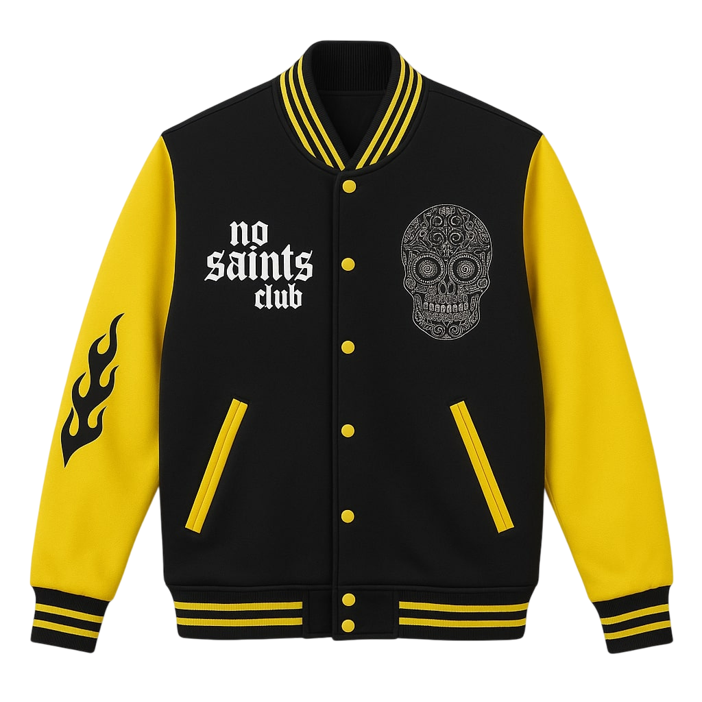 No Saints Club Rebel Varsity Jacket - SUN YELLOW