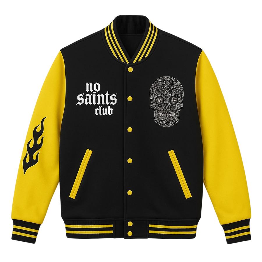 No Saints Club Rebel Varsity Jacket - SUN YELLOW