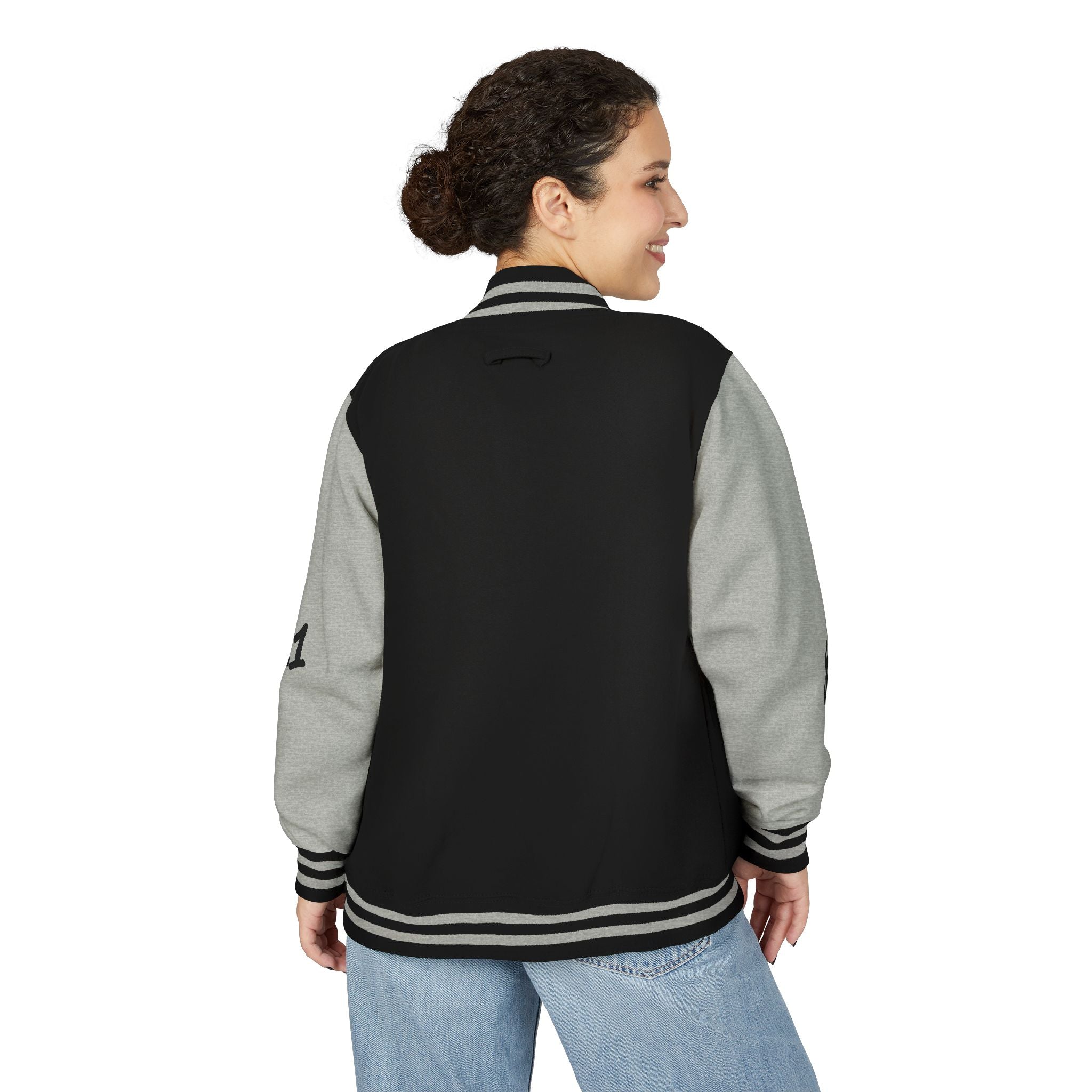 No Saints Club Shadow Varsity Jacket - MONOCHROME