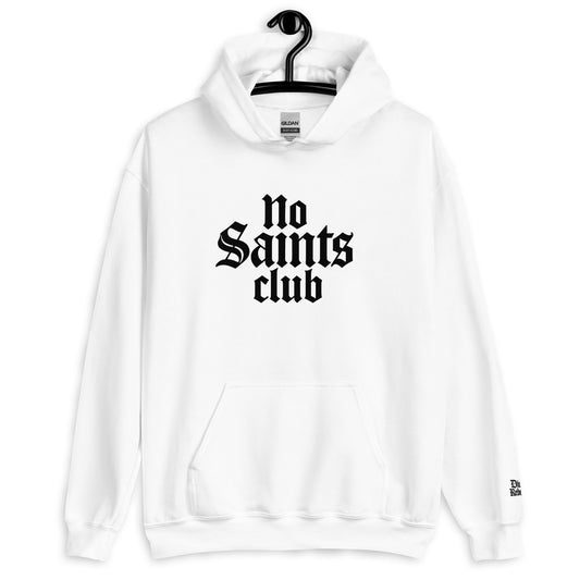 No Saints Club White | Skeleton Hoodie