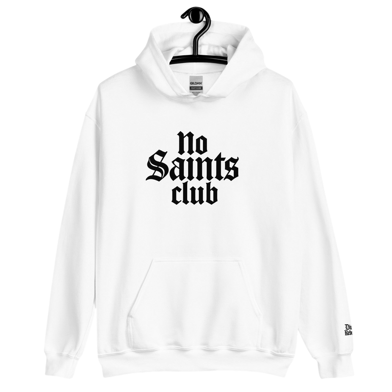 No Saints Club White | Skeleton Hoodie