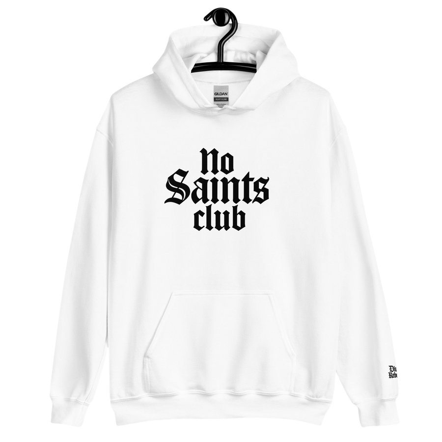 No Saints Club White | Skeleton Hoodie