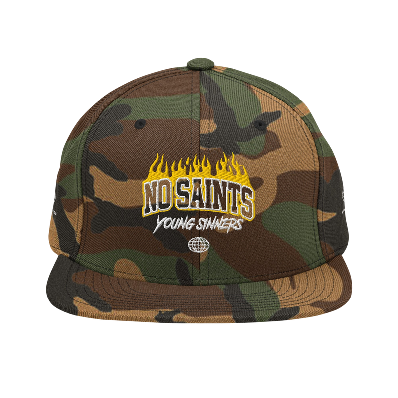 No Saints Young Sinners Camo Snapback Hat