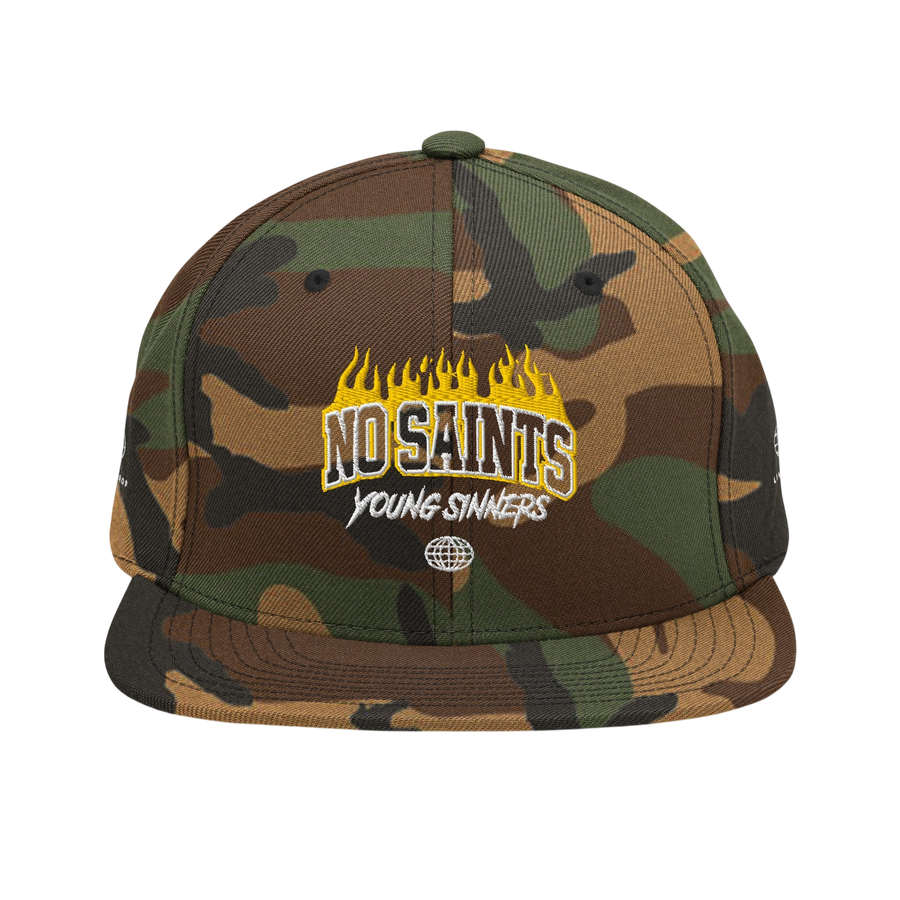 No Saints Young Sinners Camo Snapback Hat