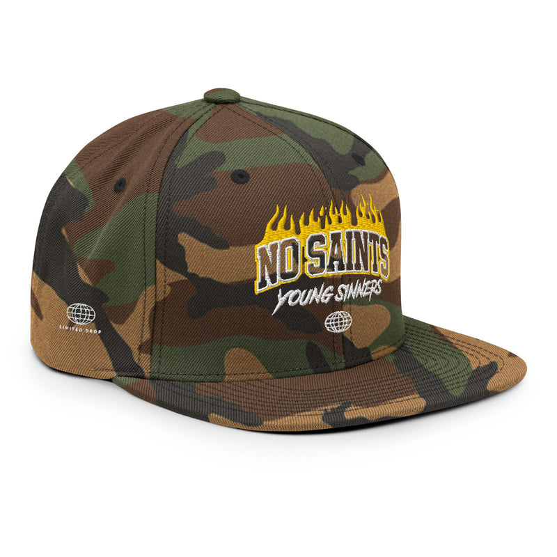 No Saints Young Sinners Camo Snapback Hat