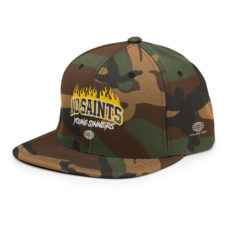 No Saints Young Sinners Camo Snapback Hat