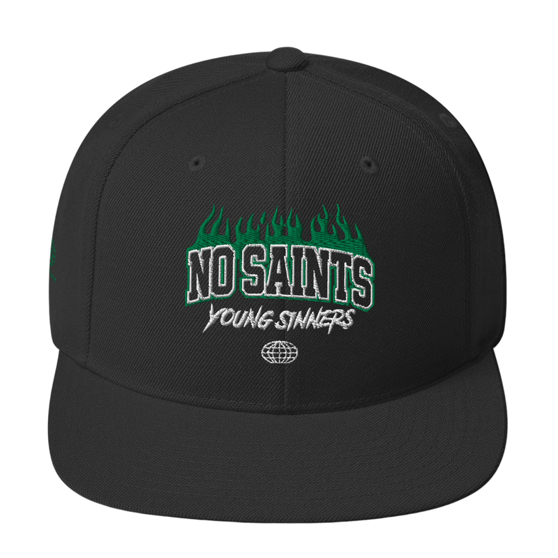 No Saints Young Sinners Green Black Snapback Hat