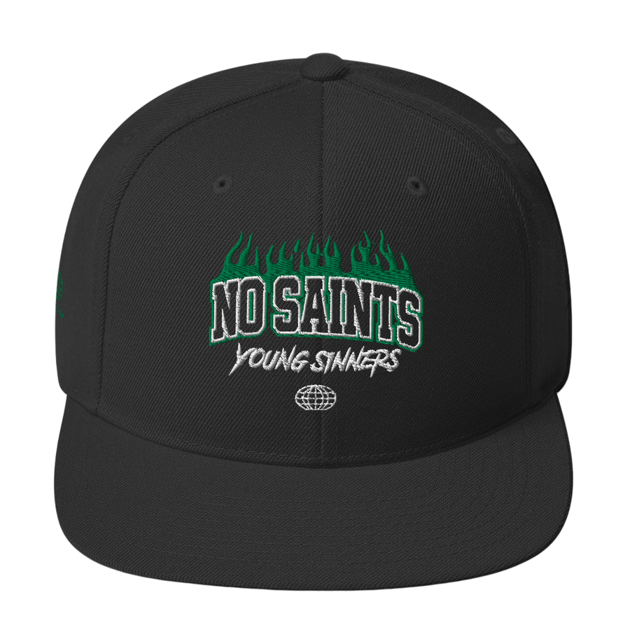 No Saints Young Sinners Green Black Snapback Hat