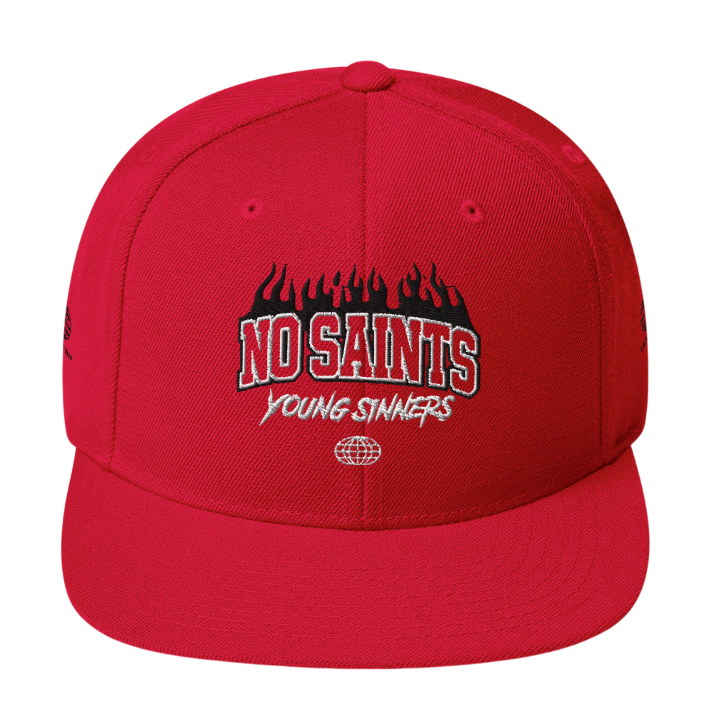 No Saints Young Sinners Red Snapback Hat
