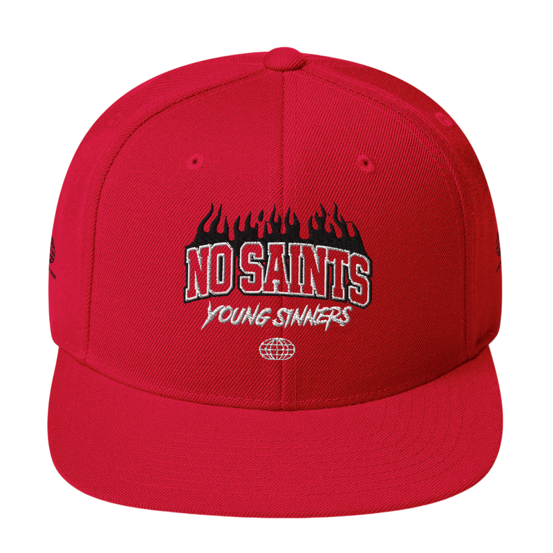 No Saints Young Sinners Red Snapback Hat