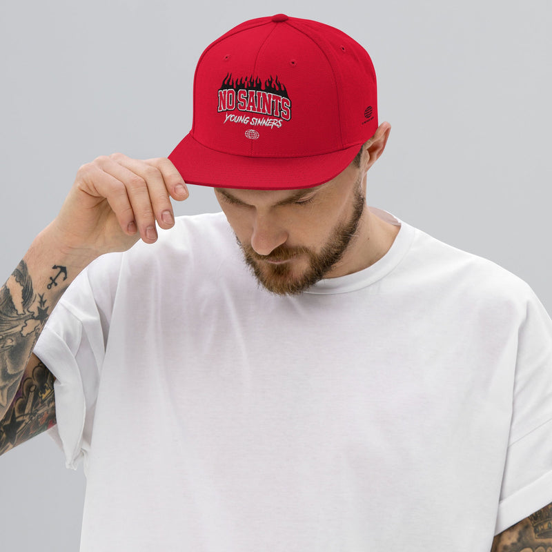 No Saints Young Sinners Red Snapback Hat