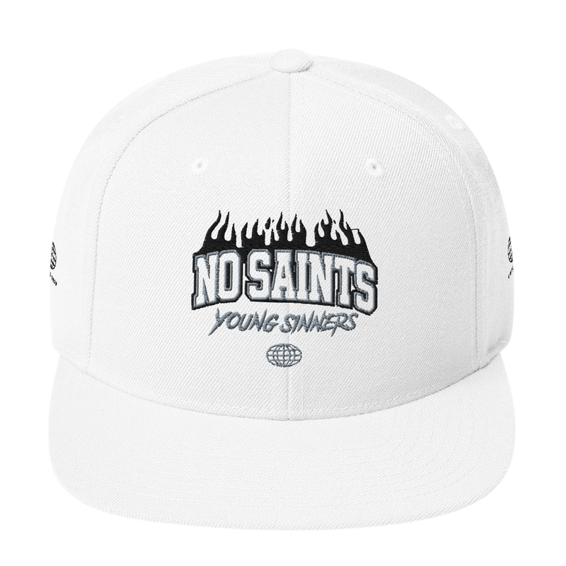 No Saints Young Sinners White Snapback Hat