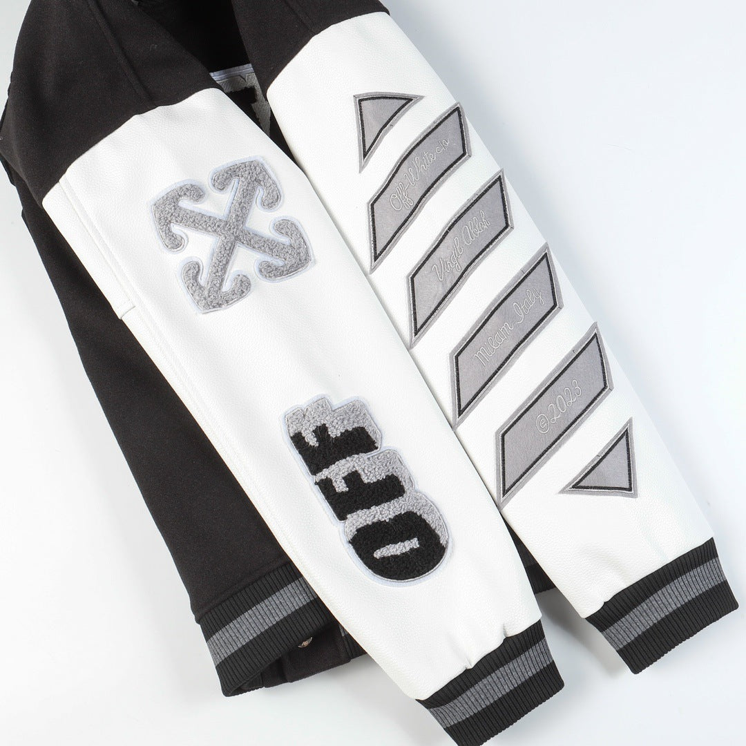 Off-White Black & White Moon Varsity Jacket