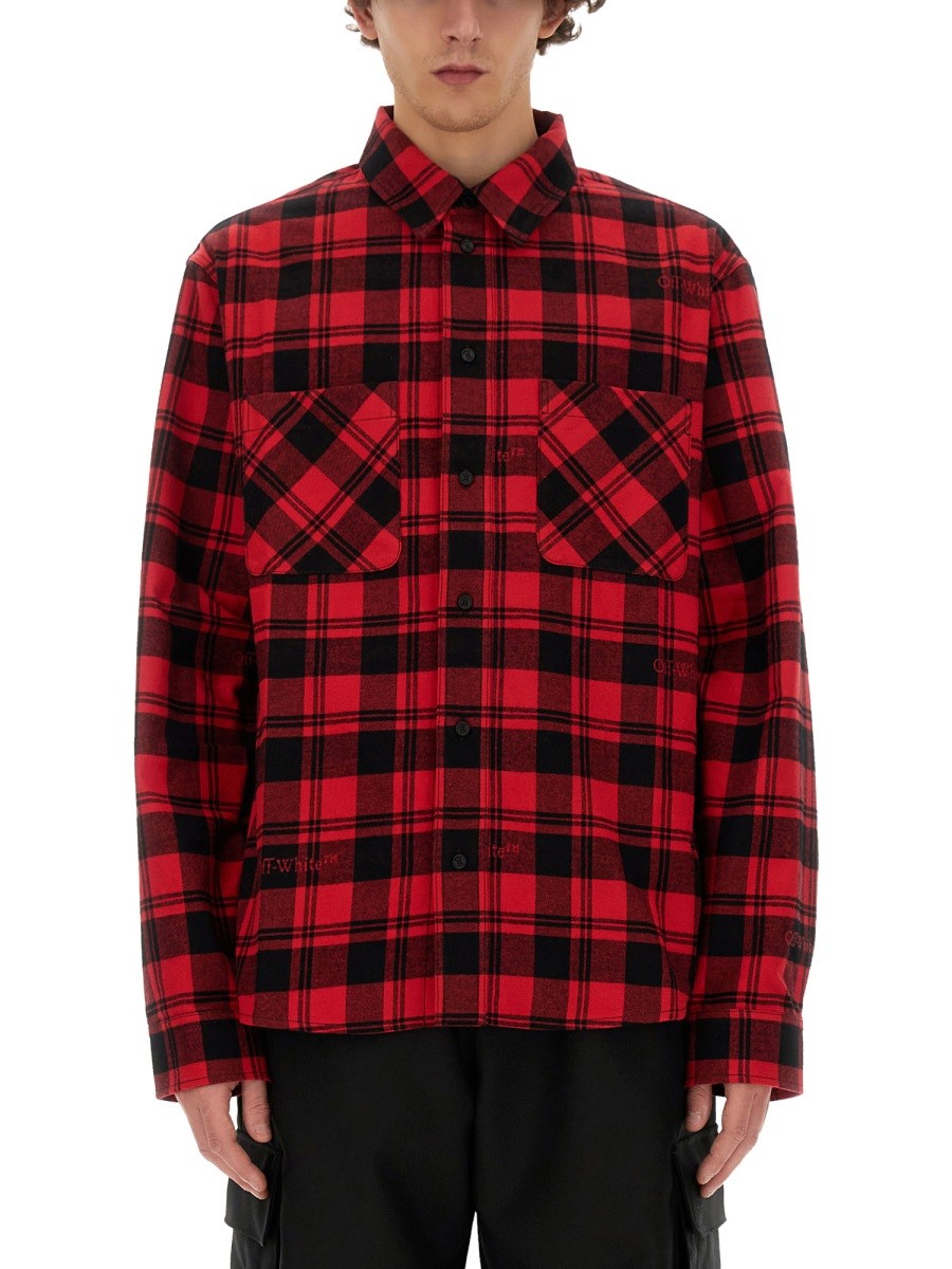 OFF-White CHECK PRINT SHIRT - Red / M