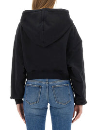 OFF-White CROPPED SWEATSHIRT - Black / S