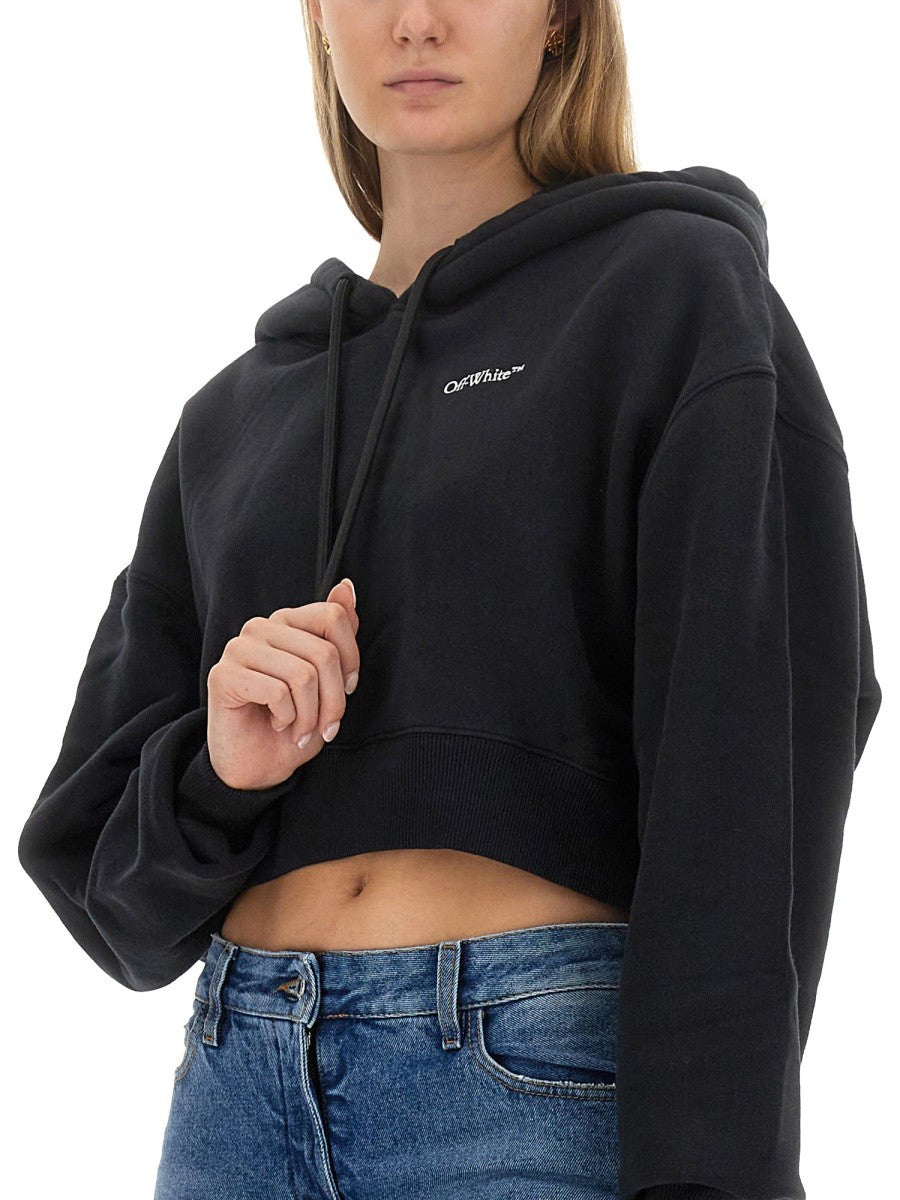 OFF-White CROPPED SWEATSHIRT - Black / S