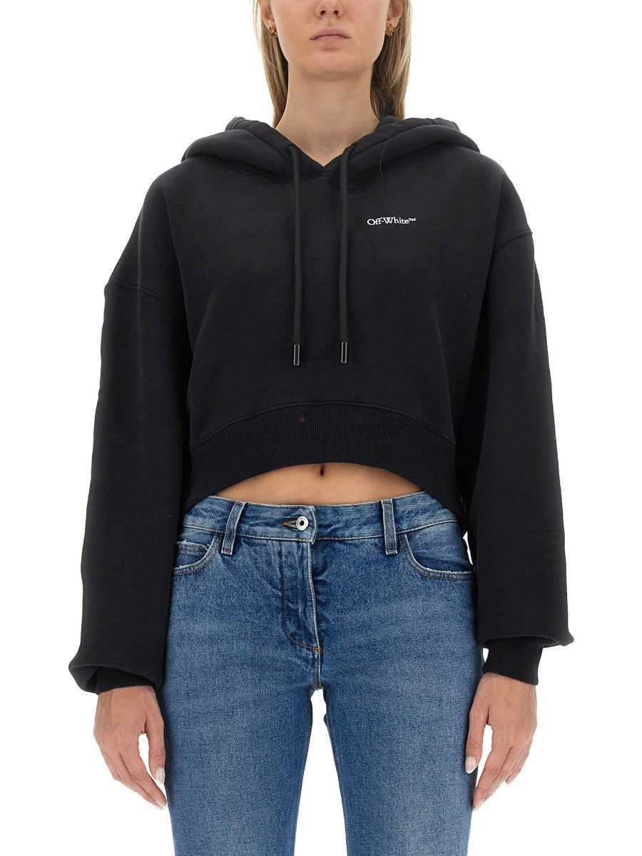 OFF-White CROPPED SWEATSHIRT - Black / S