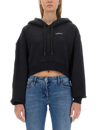 OFF-White CROPPED SWEATSHIRT - Black / S