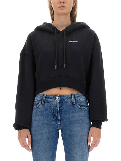 OFF-White CROPPED SWEATSHIRT - Black / S