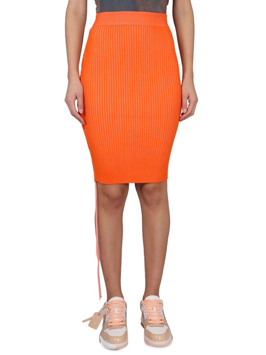 OFF-White CUT-OUT SKIRT - Orange / 40