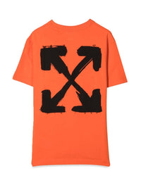 OFF-White T-SHIRT IN JERSEY DI COTONE STAMPATO - Orange / 4
