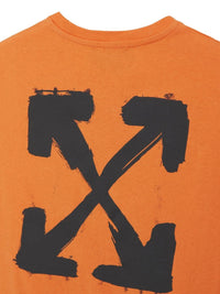 OFF-White T-SHIRT IN JERSEY DI COTONE STAMPATO - Orange / 4