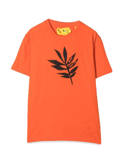 OFF-White T-SHIRT IN JERSEY DI COTONE STAMPATO - Orange / 4 – hover