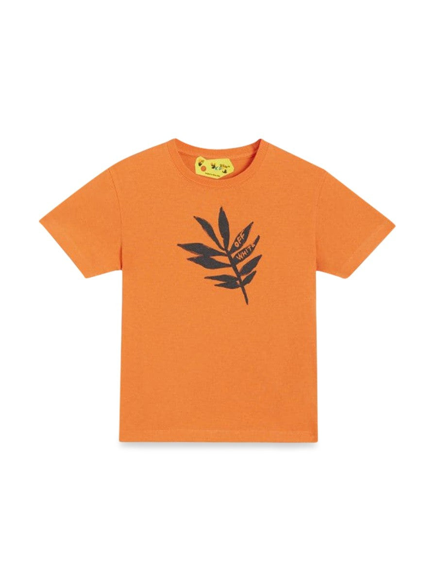 OFF-White T-SHIRT IN JERSEY DI COTONE STAMPATO - Orange / 4