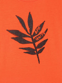OFF-White T-SHIRT IN JERSEY DI COTONE STAMPATO - Orange / 4