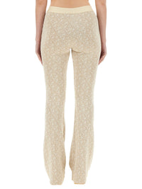 Palm Angels Beige Monogram Flared Sweatpants - Beige / M / Female