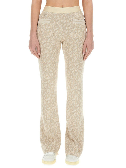 Palm Angels Beige Monogram Flared Sweatpants - Beige / M / Female