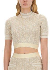 Palm Angels Beige Monogram Jersey - Beige / S / Female