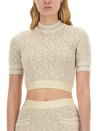 Palm Angels Beige Monogram Jersey - Beige / S / Female