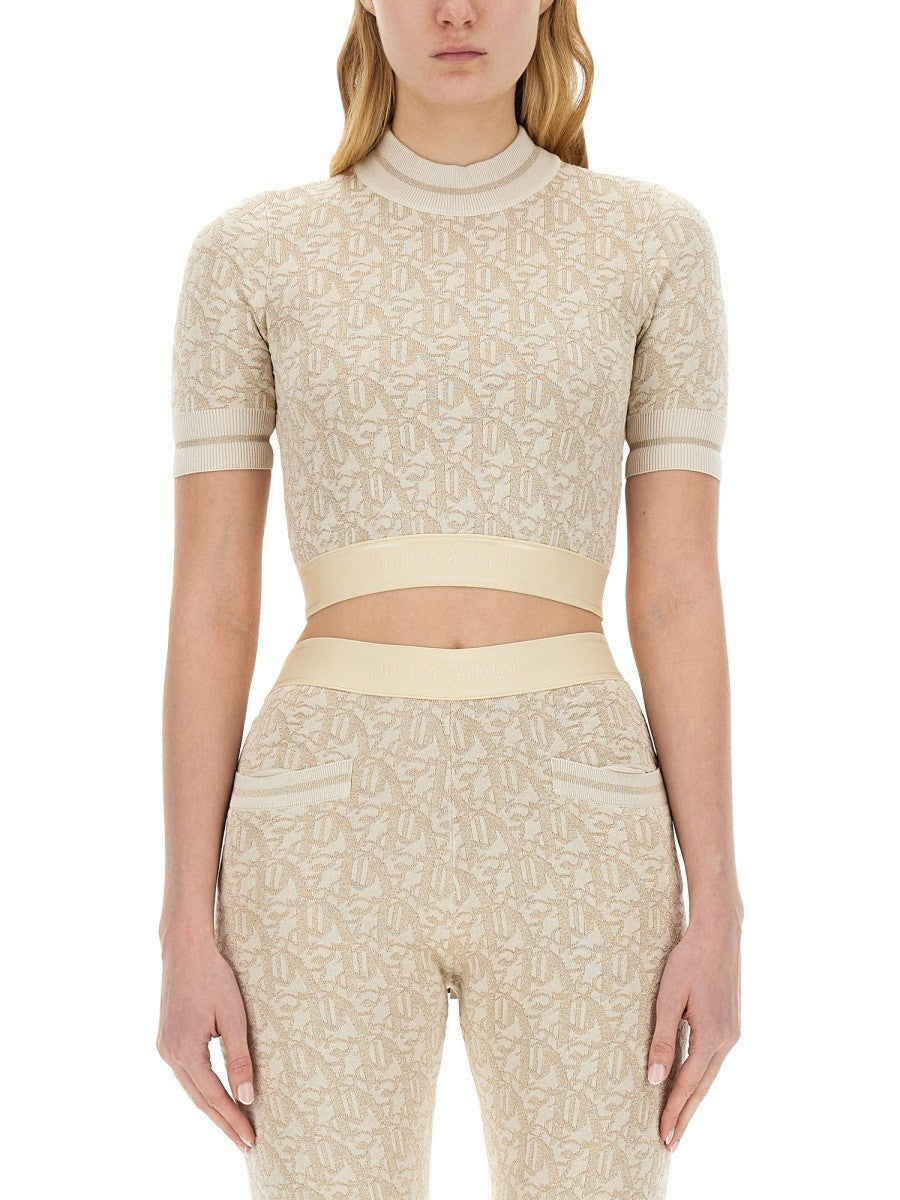 Palm Angels Beige Monogram Jersey
