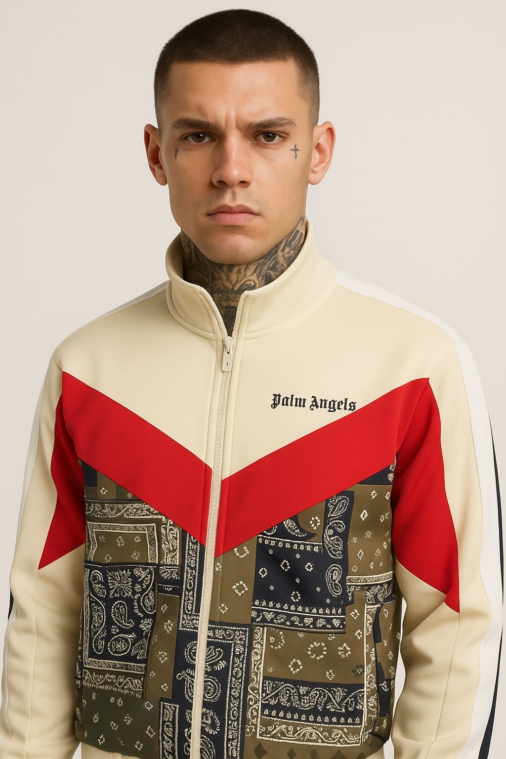 Palm Angels CAMO TRACK JACKET - Beige / 10