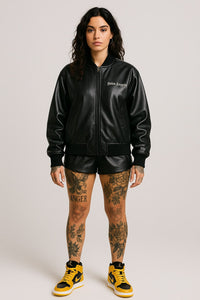 Palm Angels Coated Track Crop. JKT - Black / One size
