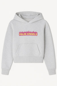 Palm Angels CROPPED HOODIE - Gray / 8