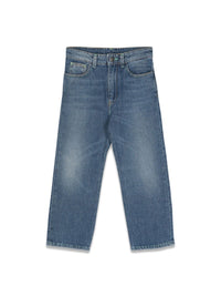Palm Angels CURVED STONE DENIM - 100% COTTON / Blue / 10