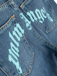 Palm Angels CURVED STONE DENIM - 100% COTTON / Blue / 10