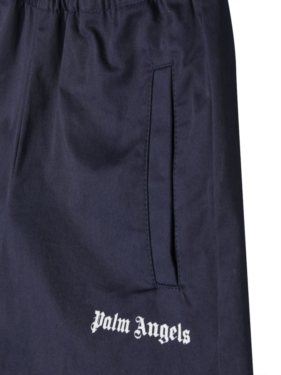 Palm Angels LOGO SHORTS - NAVY BLUE